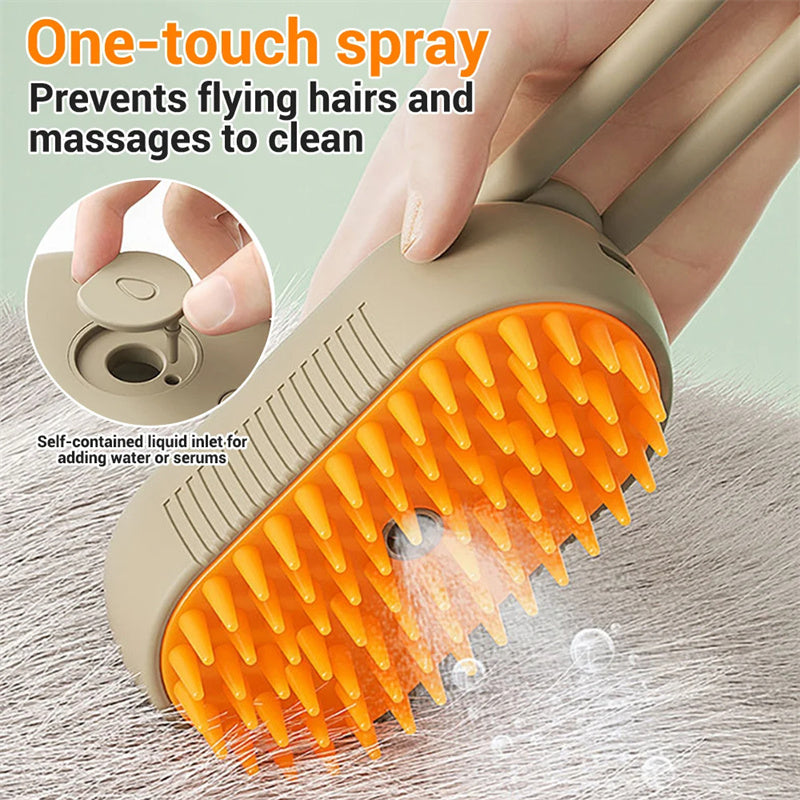 Steam Brush 3 In 1 Electric Spray Hair Brushes For Massage Pet Grooming Combs