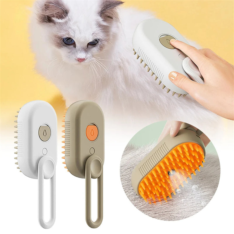 Steam Brush 3 In 1 Electric Spray Hair Brushes For Massage Pet Grooming Combs